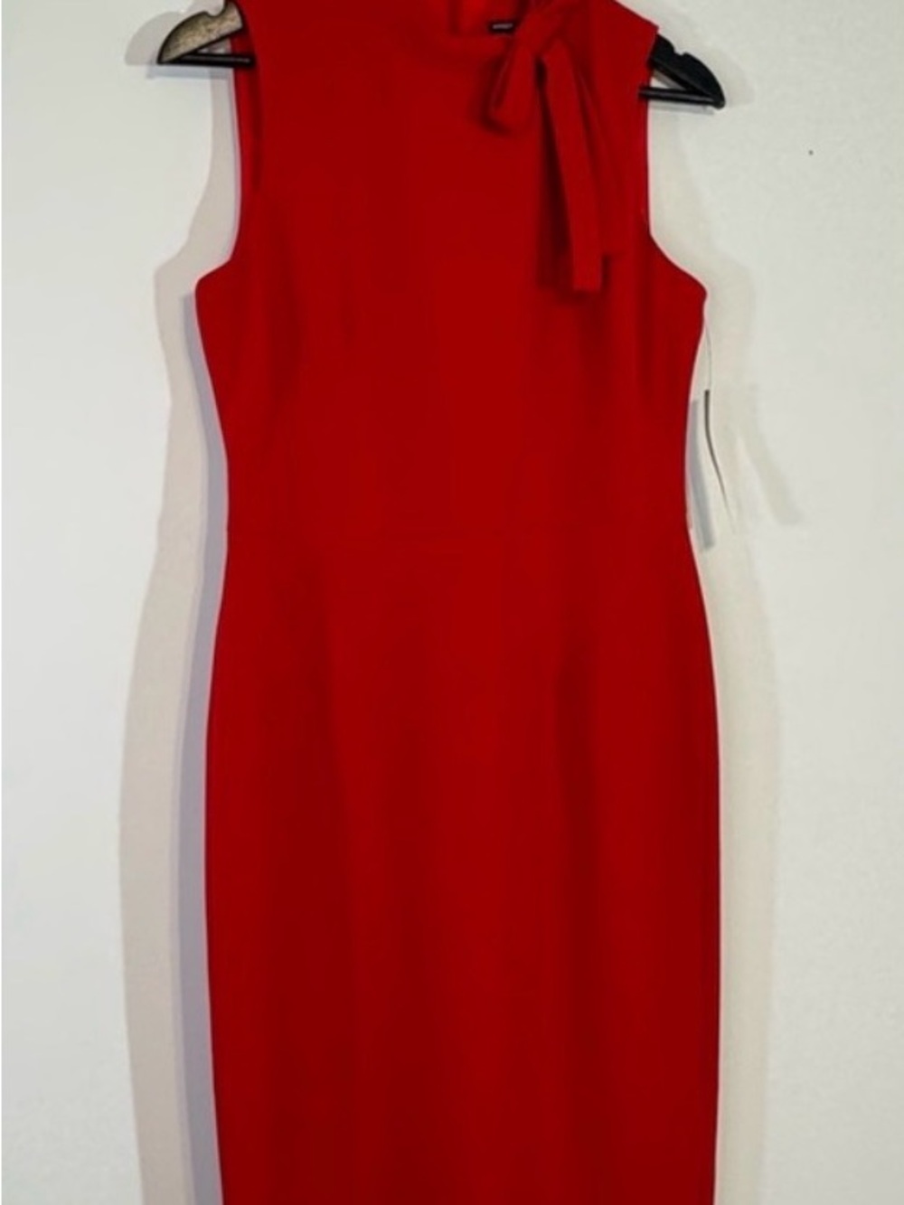 NWT Maggy London Red Midi Dress with Bow Detail Sz 6